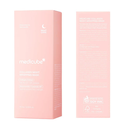 medicube Wrapping Mask Collagen Overnight Peel Off Facial Mask | Elasticity & Hydration Care, Reduces Sagging & Dullness | Hydrolyzed Collagen For Glowing Skin | Korean Skin Care, 2.53 fl.oz